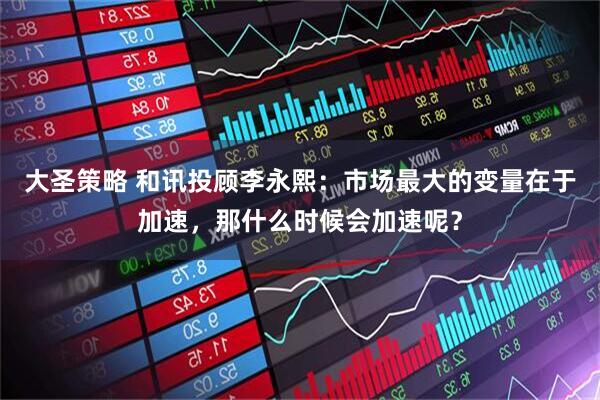 大圣策略 和讯投顾李永熙：市场最大的变量在于加速，那什么时候会加速呢？